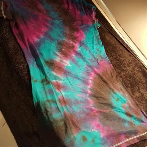Double Swirl Using Purple Teal And Black Tye Dye Tie Dye Skirt
