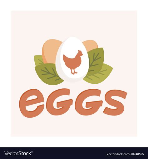 Fresh Farm Eggs Logo Brown And White Chicken Eggs Vector Image