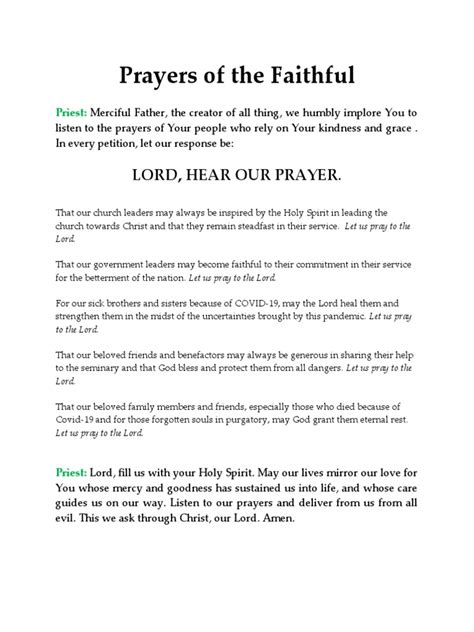 Prayers Of The Faithful Pdf