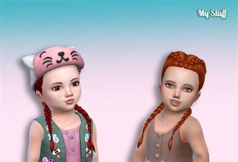 Pin By Mirarae On Sims 4 Custom Content Toddler Braids Double Braid