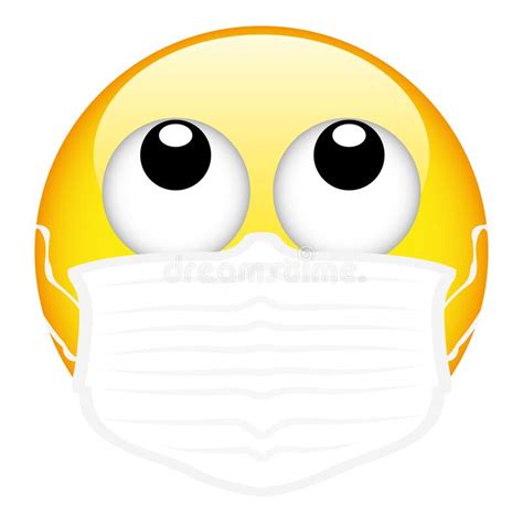 Yellow Emoji Wearing A Surgical Mask Emoticon Medical Mask Vector