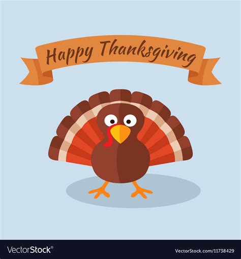 Happy Thanksgiving With Turkey Royalty Free Vector Image