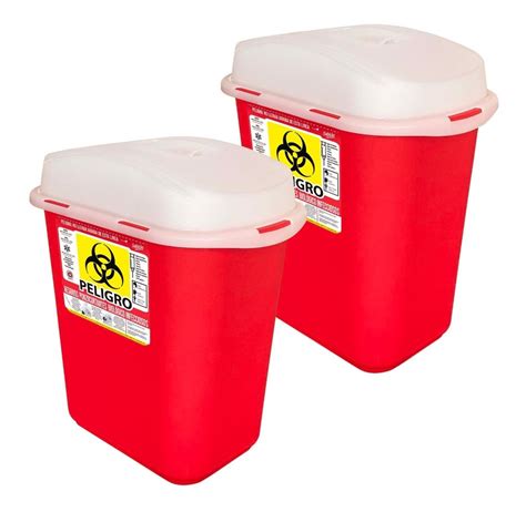 2 Pack Contenedor Para Residuos Punzocortantes Rpbi 4l Rojo Envío gratis