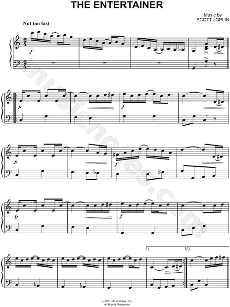 Beginner the entertainer sheet music easy. "The Entertainer" from 'The Sting' Sheet Music (Easy Piano) (Piano Solo) in C Major ...