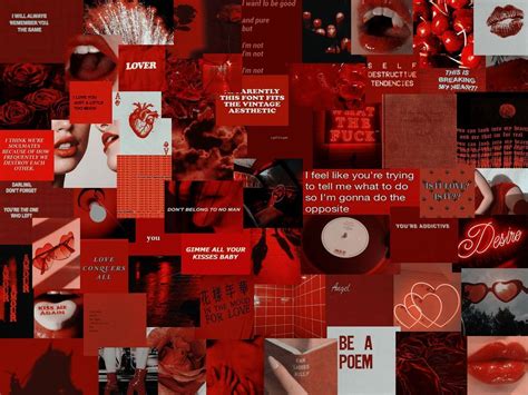 Light Red Aesthetic Collage Wallpaper Laptop Garoto Reclamao