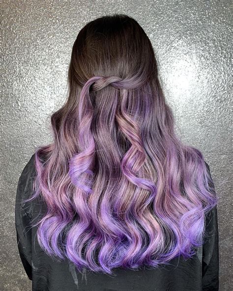 Pinkish Purple Hair Purple Hair Streaks Purple Brown Hair Light