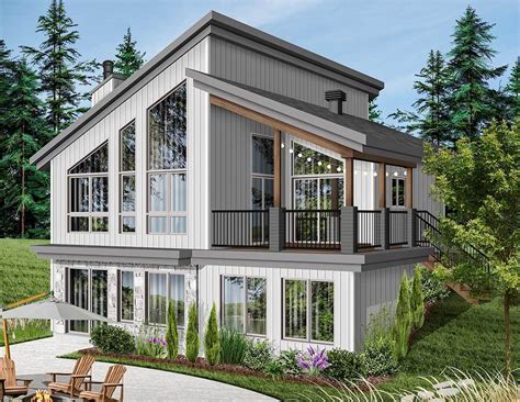 Modern Vacation Home Plan For The Sloping Lot 22522dr Architectural