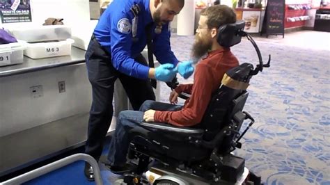 Electric Wheelchair TSA security screening airport - YouTube