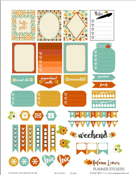 12 Free Printable Fall Planner Stickers Sets Lovely Planner