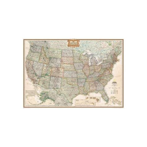 Buy National Geographic United States Executive Wall Map Laminated X Inches