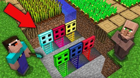 Minecraft Noob Vs Pro Noob Found Secret Trapdoor This Villager Under