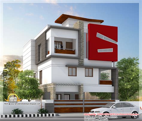 When we designed the front elevation of the triple storey building we concentrate all the amenities and facilities of modern living , greenery. Beautiful modern 3 storey house Tamilnadu villa - Kerala ...