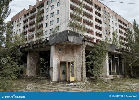 Abandoned High Rise Building In The Chernobyl Exclusion Zone Stock