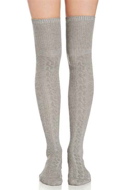 knit knee high socks in gray dailylook