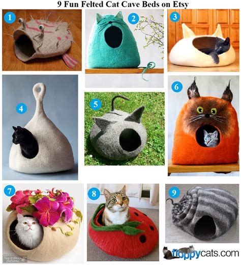 10 Fun Felted Cat Cave Beds On Etsy Felt Cat Cat Cave Cat Bed