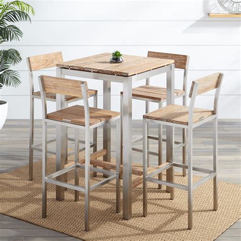 Outdoor Patio And Furniture High Top Tables Round Wood