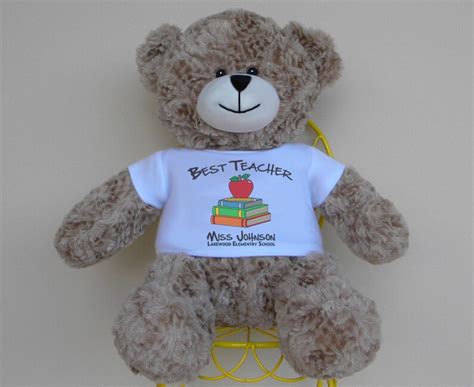 16 Personalized Best Teacher Teddy Bear 4 Bear Colors Etsy