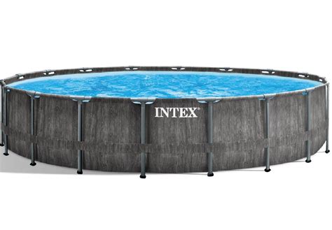 Intex 18ft X 48 Greywood Prism Frame Metal Round Above Ground Swimming