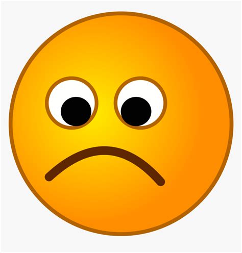 A yellow face with a frown and closed, downcast eyes, as if aching with sorrow or pain. Orange Sad Face Clipart - Sad Smile Status, HD Png ...