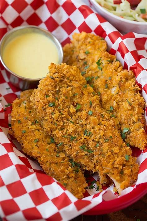 Crispy Baked Chicken Strips With Creamy Honey Mustard Dipping Sauce Cooking Classy