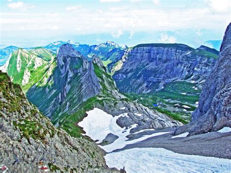 The Spiky Alpine Peaks Of FÃ¤hlentÃ¼rm At The Alpstein Mountain Range