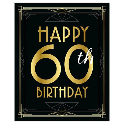 Birthday Party Decorations Happy 60th Birthday Sign Etsy