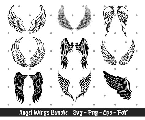 Angel Wings Svg Angel Svg Wings Svg Wing Shapeangel Wings Etsy Finland