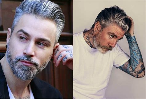 Making grey hair more black and white, here's a guide for everything men need to know about grey hair. Ash Grey Long Hair Men / Permanent color is the harshest solution.