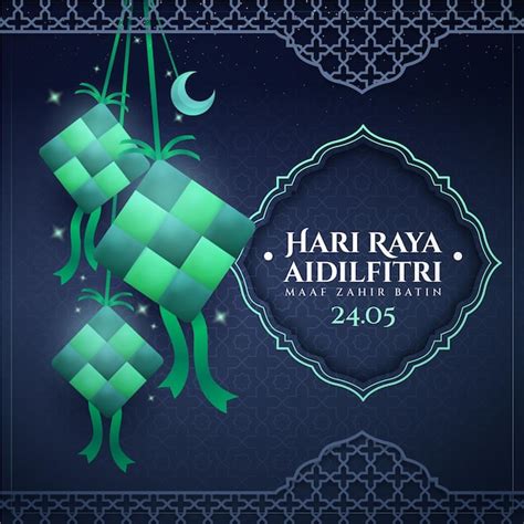 Free Vector Realistic Eid Al Fitr Hari Raya Aidilfitri Illustration