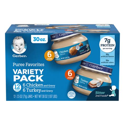 Save On Gerber Stage 2 Puree Favorite Chicken And Turkey Variety Pack