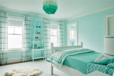 Teens also use their bedrooms as parts of their world, where they create, relax, study, and share stories with friends. Aqua Blue Bedroom with Aqua Capiz Chandelier ...