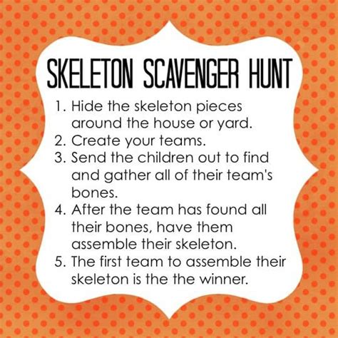 Skeleton Scavenger Hunt Hallowenn Game