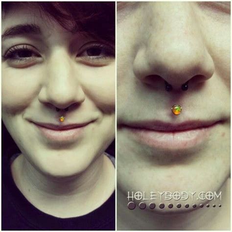 Philtrum Piercing With Orange Opal From James At Face