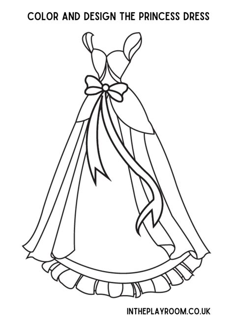 Free Printable Princess Dress Coloring Pages For Kids In The Playroom