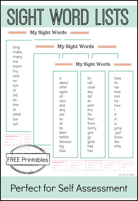 Top Sight Word Lists Free Printables With Images Sight Words List