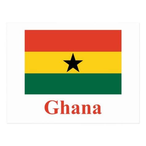 Ghana Flag With Name Postcard Flags With Names Ghana