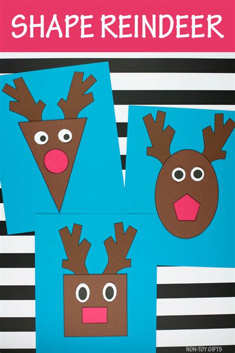 Shape Reindeer Craft With Template - Christmas Craft For Kids