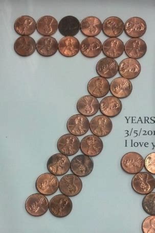 7th Anniversary Copper Framed Pennies Painting Kitchen