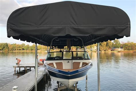 I have a 16' aluminum starcraft/50hp nissan.this hardtop is converted from very light aluminum truck canopy.weights about 60lbs.bought it on craigslist for. Rush-Co Marine Products | Boat Lift Canopies - The Perfect Fit