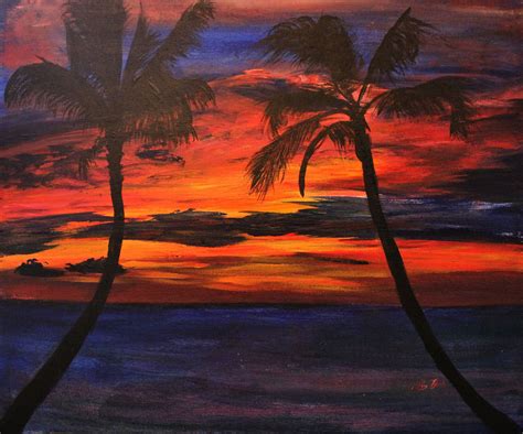Palm Tree Ocean Sunset Ivy Bath