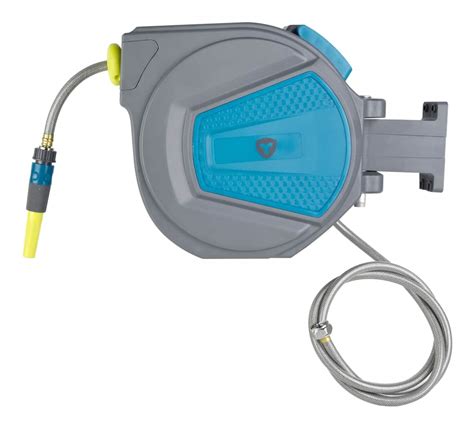 Yardworks Wall Mounted Retractable Hose Reel With Nozzle 65 Ft