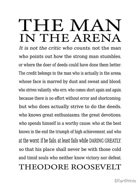 Man In The Arena Free Printable