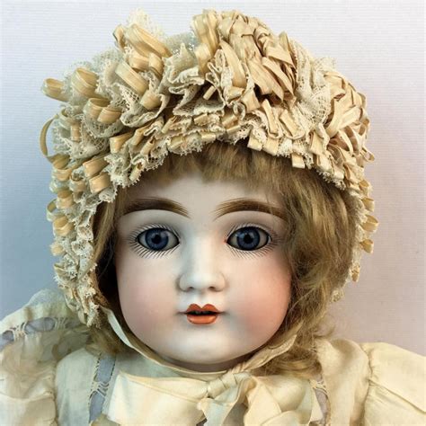 Antique C 1890 Victorian German 12 Bisque Head Doll W Leat