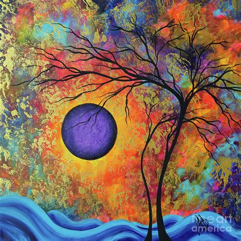 Original Gold Overlay Tree Purple Moon Rainbow Colors Tree Of Life