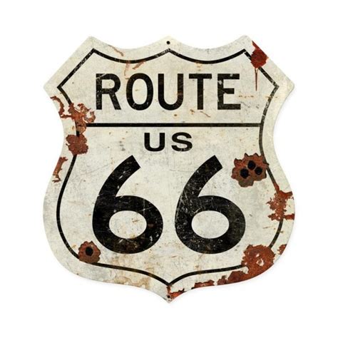 Route Us 66 Metal Sign 28 X 28 Inches
