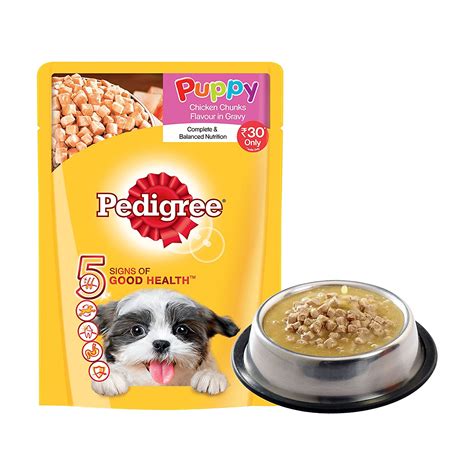 Pedigree Gravy Puppy Dog Food Chicken & Rice 80 gm (Pack ...