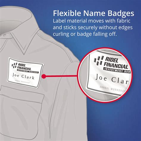 Ave5395 Avery® 5395 Flexible Adhesive Name Badge Labels 338 X 233