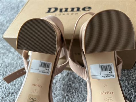 Womens Merisa Nude Patent Block Heel Sandals From Dune Size Euro