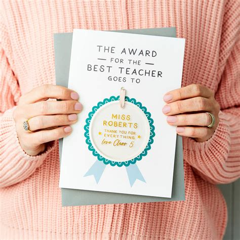 Personalised Best Teacher Keepsake Card By Martha Brook