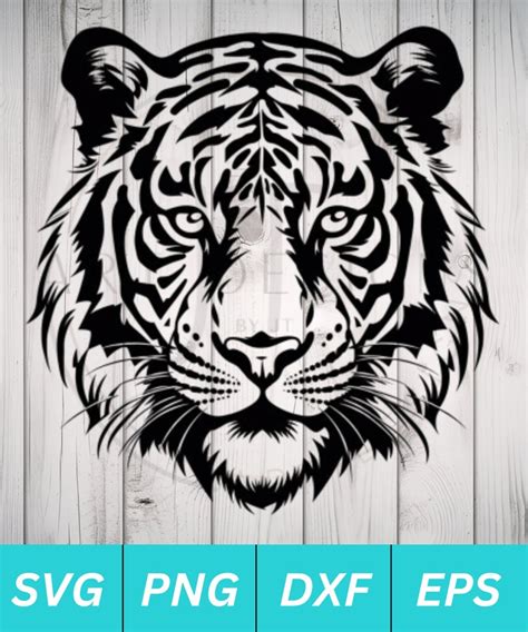 Tiger Head SVG For Cricut Silhouette Etc SVG PNG Dxf Eps Files